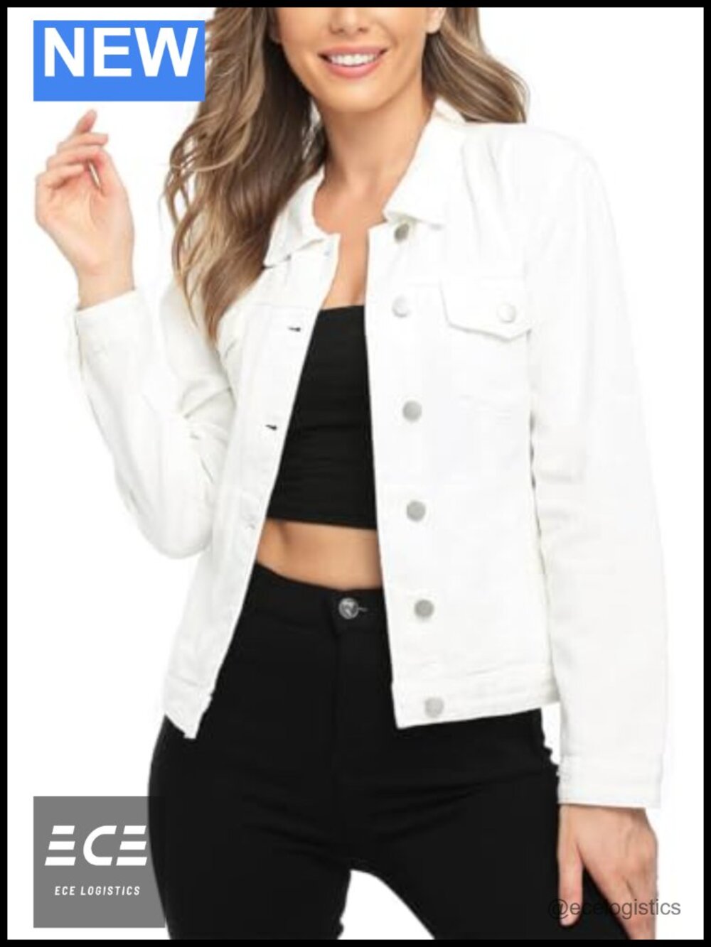 Women's Denim Jacket Button Up Jean Jacket Long Sleeve Cotton